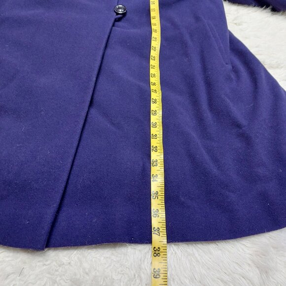 VTG Anna Collection Coat Women's Purple Australia Lamwool Blend Fox Fur Collar L - Picture 7 of 12